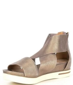 Eileen Fisher Sport Suede Criss Cross Banded Wedge Platform Sandals -Hummel Winkel 00000001 zi platinum05147223 03 ai