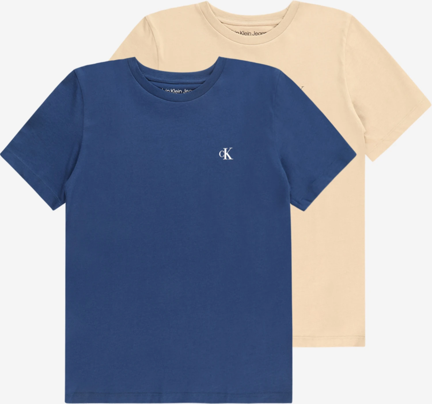 Calvin Klein Jeans T-shirts Regular Shirt Kinderen Beige / Donkerblauw 3 Calvin Klein Jeans T-shirts Regular Shirt Kinderen Beige / Donkerblauw