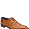 Belvedere Men's Mare Ostrich Cap-Toe Dress Oxfords