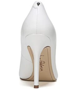 Sam Edelman Hazel Leather Pointed Toe Pumps -Hummel Winkel 04759367 zi bright white 02 ai