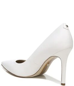 Sam Edelman Hazel Leather Pointed Toe Pumps -Hummel Winkel 04759367 zi bright white 03 ai