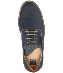 Johnston & Murphy Men's McGuffey Suede Leather Plain-Toe Dress Sneakes -Hummel Winkel 04851936 zi navy 01 ai