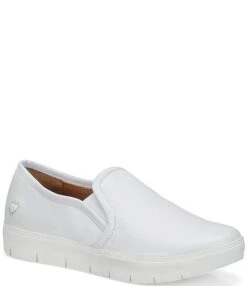 Nurse Mates Adela Leather Slip-Ons -Hummel Winkel 05379819 zi white
