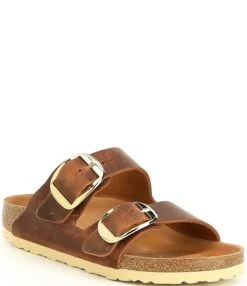 Birkenstock Women's Arizona Oiled Leather Big Buckle Slide Sandals