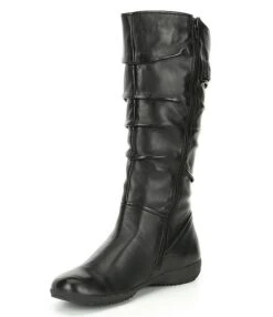 Josef Seibel Naly 23 Tall Scrunched Slouch Leather Boots -Hummel Winkel 05494584 zi black glove 03 ai