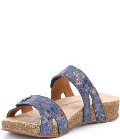 Josef Seibel Tonga 04 Leather Slide Sandals -Hummel Winkel 05537472 zi ocean flow 03 ai