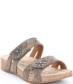 Josef Seibel Tonga 04 Leather Slide Sandals -Hummel Winkel 05537472 zi taupe flow
