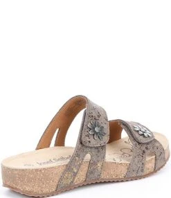 Josef Seibel Tonga 04 Leather Slide Sandals -Hummel Winkel 05537472 zi taupe flow 01 ai