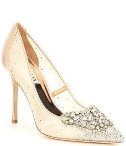 Badgley Mischka Quintana Satin Butterfly Toe Pumps