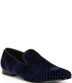 Steve Madden Men's Velvet Lifted Slip-On Loafers -Hummel Winkel 05722892 zi blue