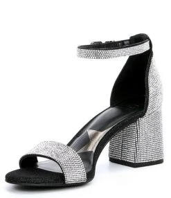 GB Bling-Out Rhinestone Embellished Family Matching Ankle Strap Block Heel Sandals -Hummel Winkel 05831043 zi black 03 ai