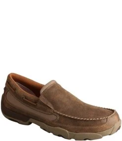 Twisted X Men's Driving Moc Leather Slip On -Hummel Winkel 05839510 zi bomber brown