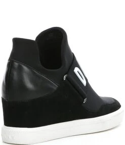 DKNY Cosmos Logo Hidden Wedge Slip On Sneakers -Hummel Winkel 05840118 zi black 01 ai