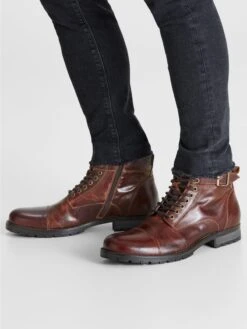Jack & Jones Boots & Laarzen Veterboots Albany Heren Roestbruin -Hummel Winkel 074d2a6afe8e5d157fb301bed6a5c521