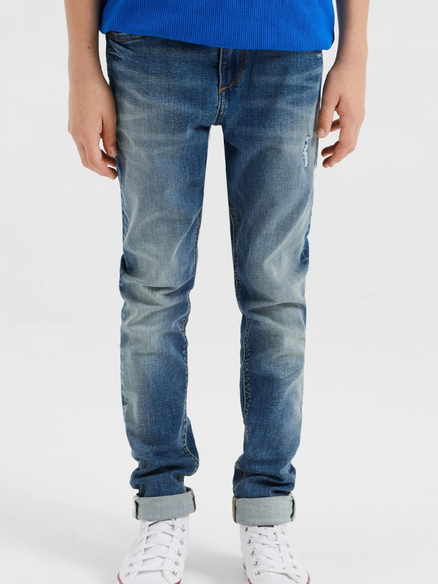 WE FASHION Jeans Slimfit Jeans Kinderen Blauw 5 WE FASHION Jeans Slimfit Jeans Kinderen Blauw - Afbeelding 3