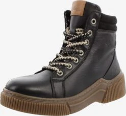 Enkellaarsjes Veterlaarsjes Dames Zwart