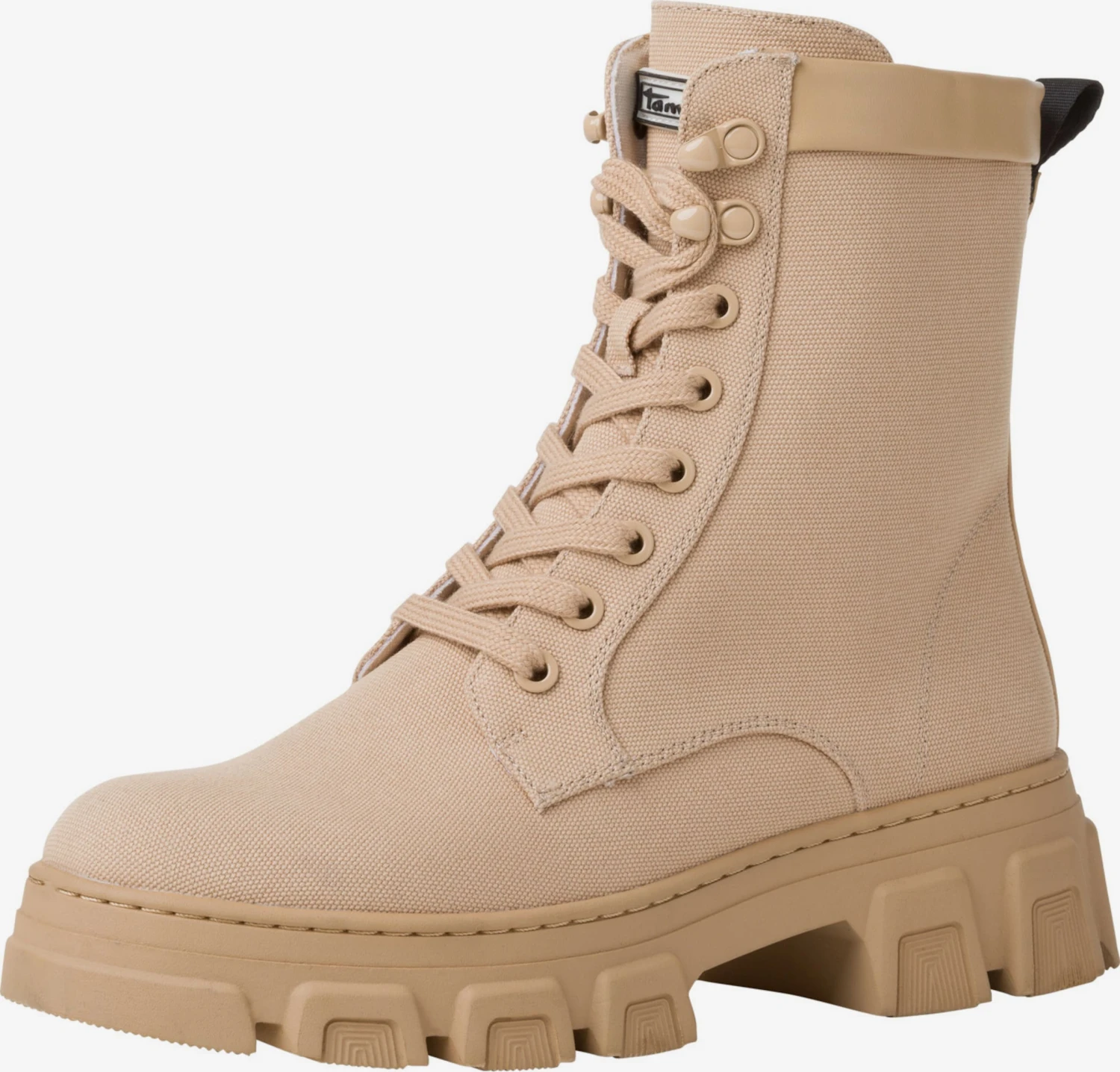Tamaris Enkellaarsjes Veterlaarsjes Dames Beige 3 Tamaris Enkellaarsjes Veterlaarsjes Dames Beige