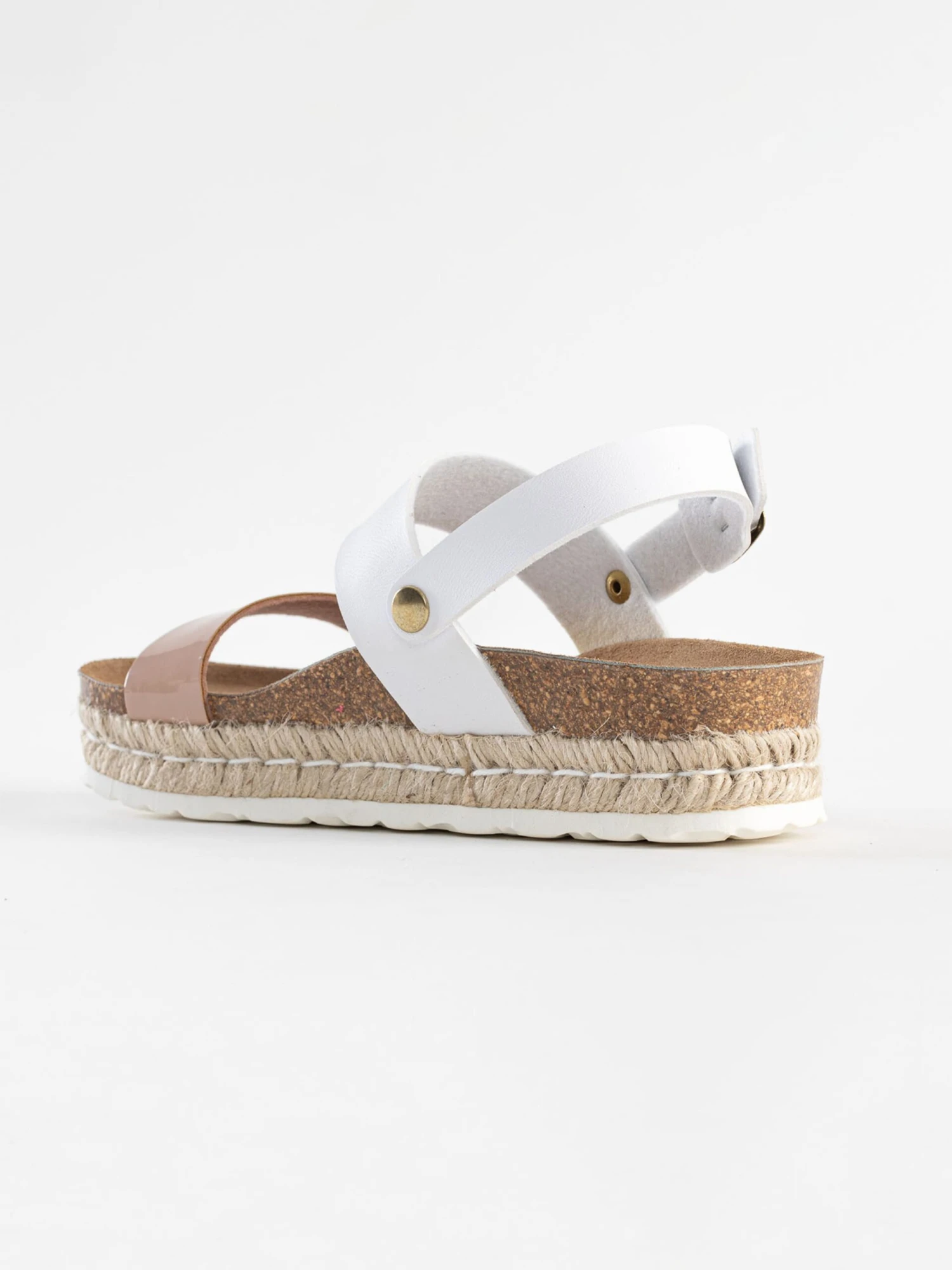 Plateau Sandalen Sandaal Gaceo Dames Nude / Wit 4 Plateau Sandalen Sandaal Gaceo Dames Nude / Wit - Afbeelding 2