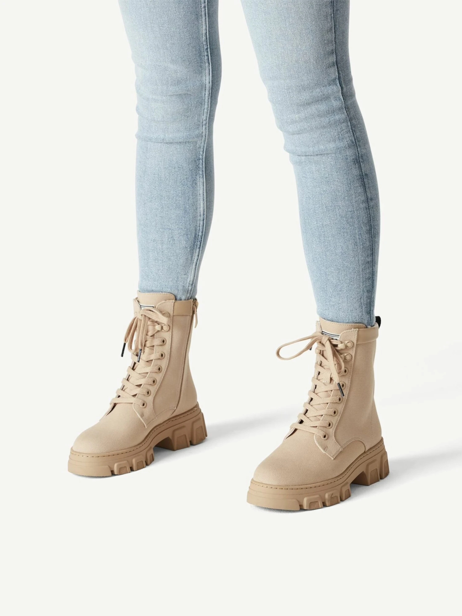 Tamaris Enkellaarsjes Veterlaarsjes Dames Beige 8 Tamaris Enkellaarsjes Veterlaarsjes Dames Beige - Afbeelding 6