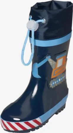 Playshoes Rubberlaarzen Regenlaarzen Baustelle Kinderen Marine / Lichtblauw