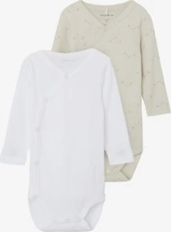 NAME IT Bodys Rompertje/body Rainy Day Kinderen Beige / Wit