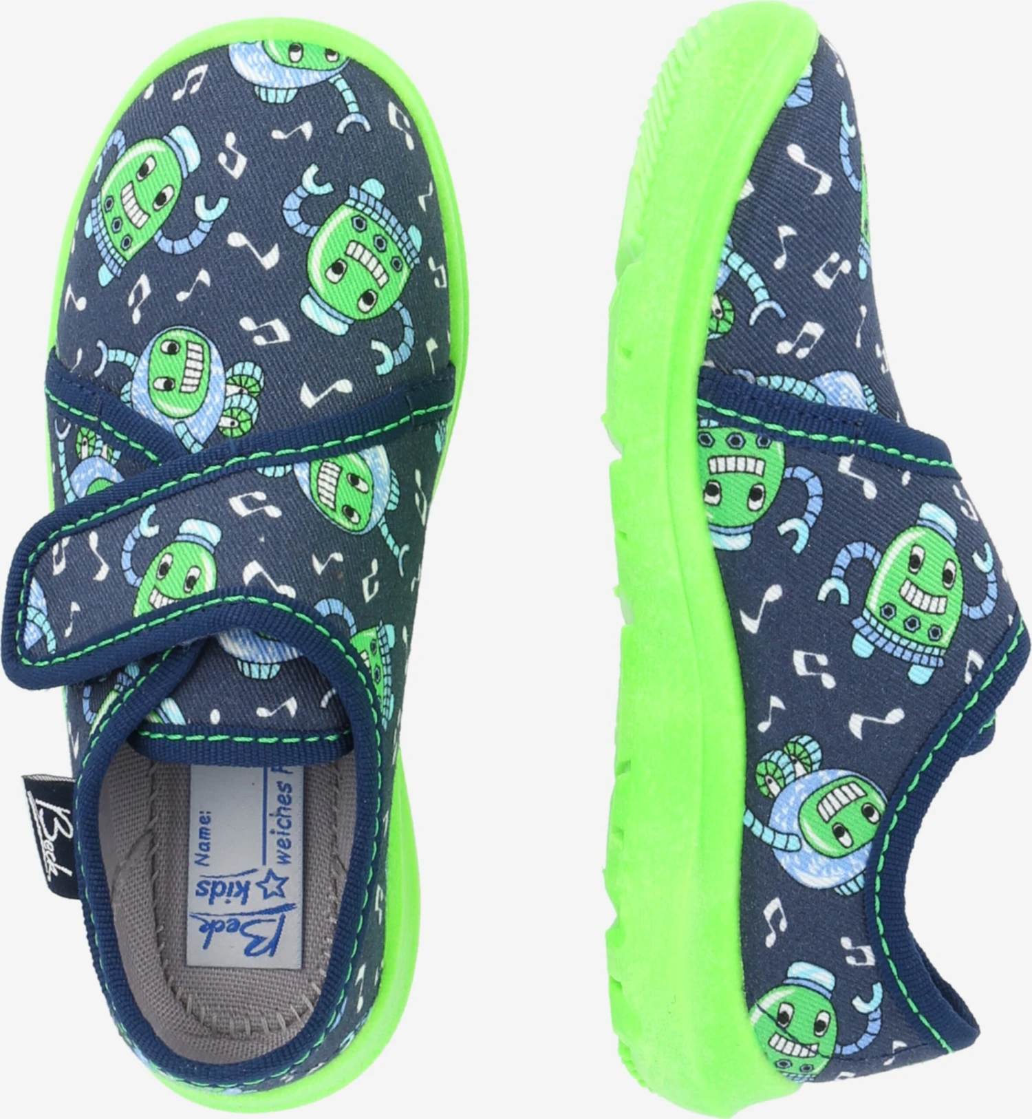 Beck Pantoffels Huisschoenen Robots Kinderen Navy / Lichtblauw 4 Beck Pantoffels Huisschoenen Robots Kinderen Navy / Lichtblauw - Afbeelding 2