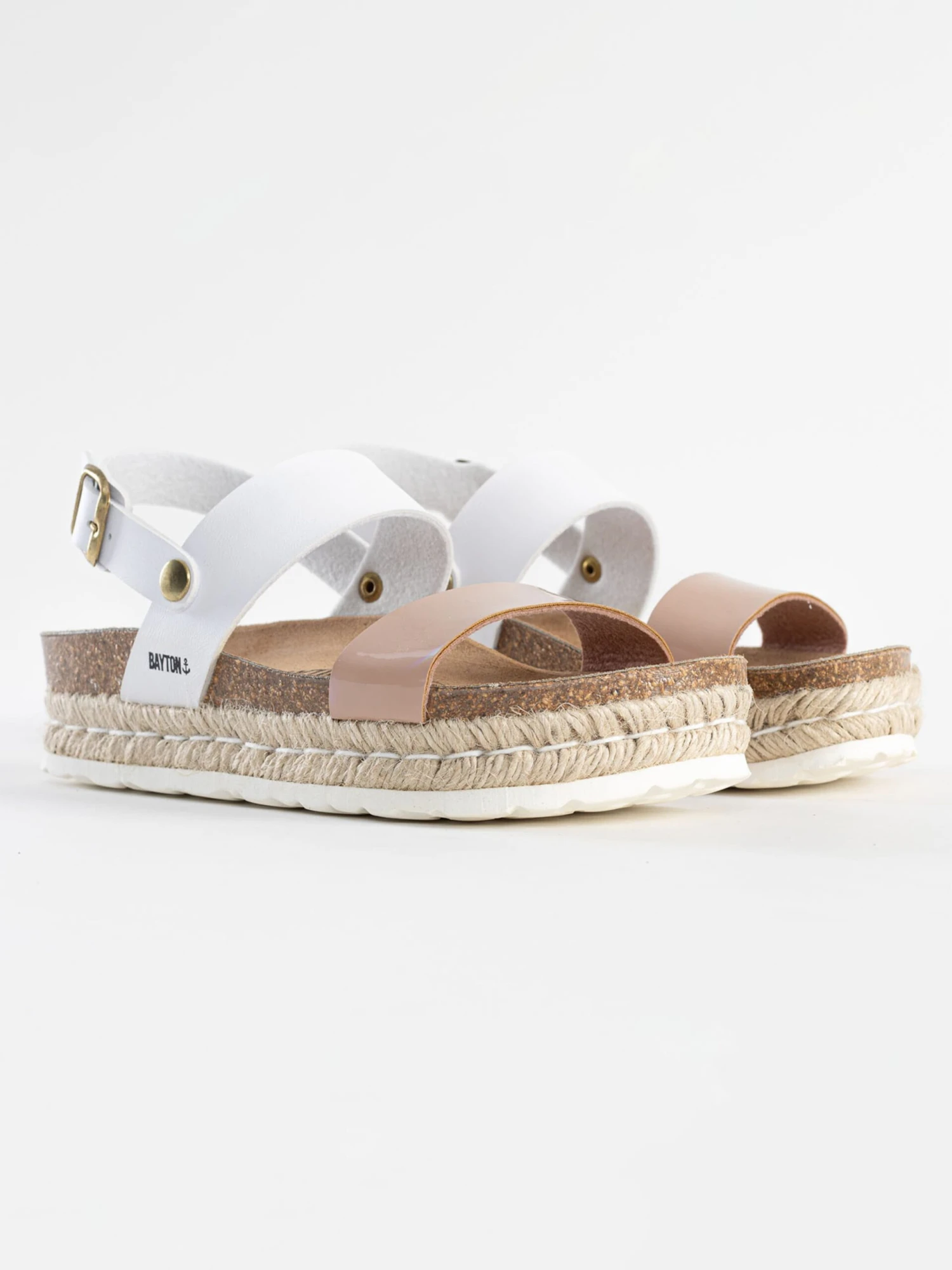 Plateau Sandalen Sandaal Gaceo Dames Nude / Wit 7 Plateau Sandalen Sandaal Gaceo Dames Nude / Wit - Afbeelding 5