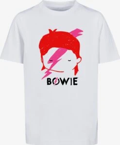 F4NT4STIC T-shirts Shirt David Bowie Lightning Bolt Sketch Kinderen Wit