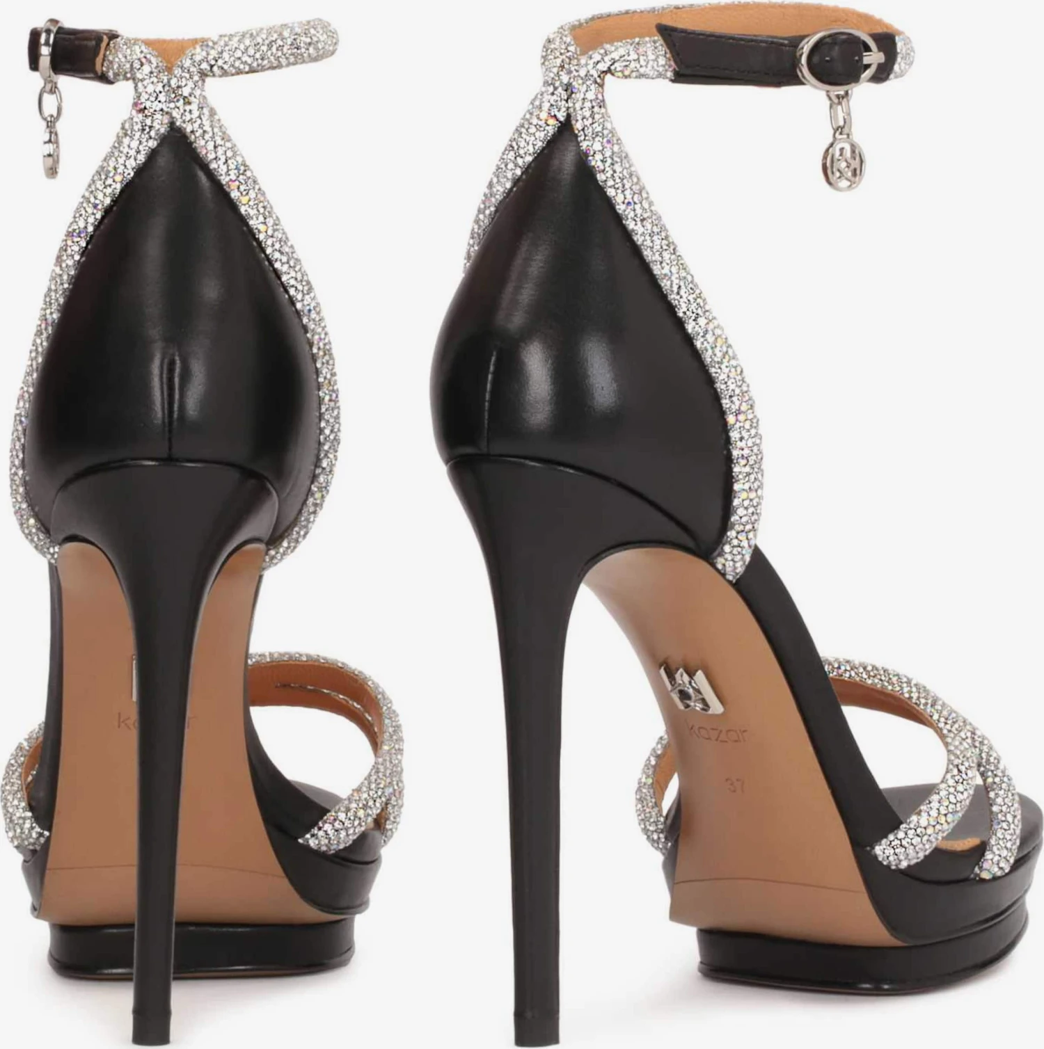 Kazar Sandalen Met Hak Sandalen Met Riem Dames Zwart 5 Kazar Sandalen Met Hak Sandalen Met Riem Dames Zwart - Afbeelding 3