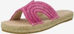 Macarena Klassieke Muiltjes Muiltjes RAFIA Dames Fuchsia