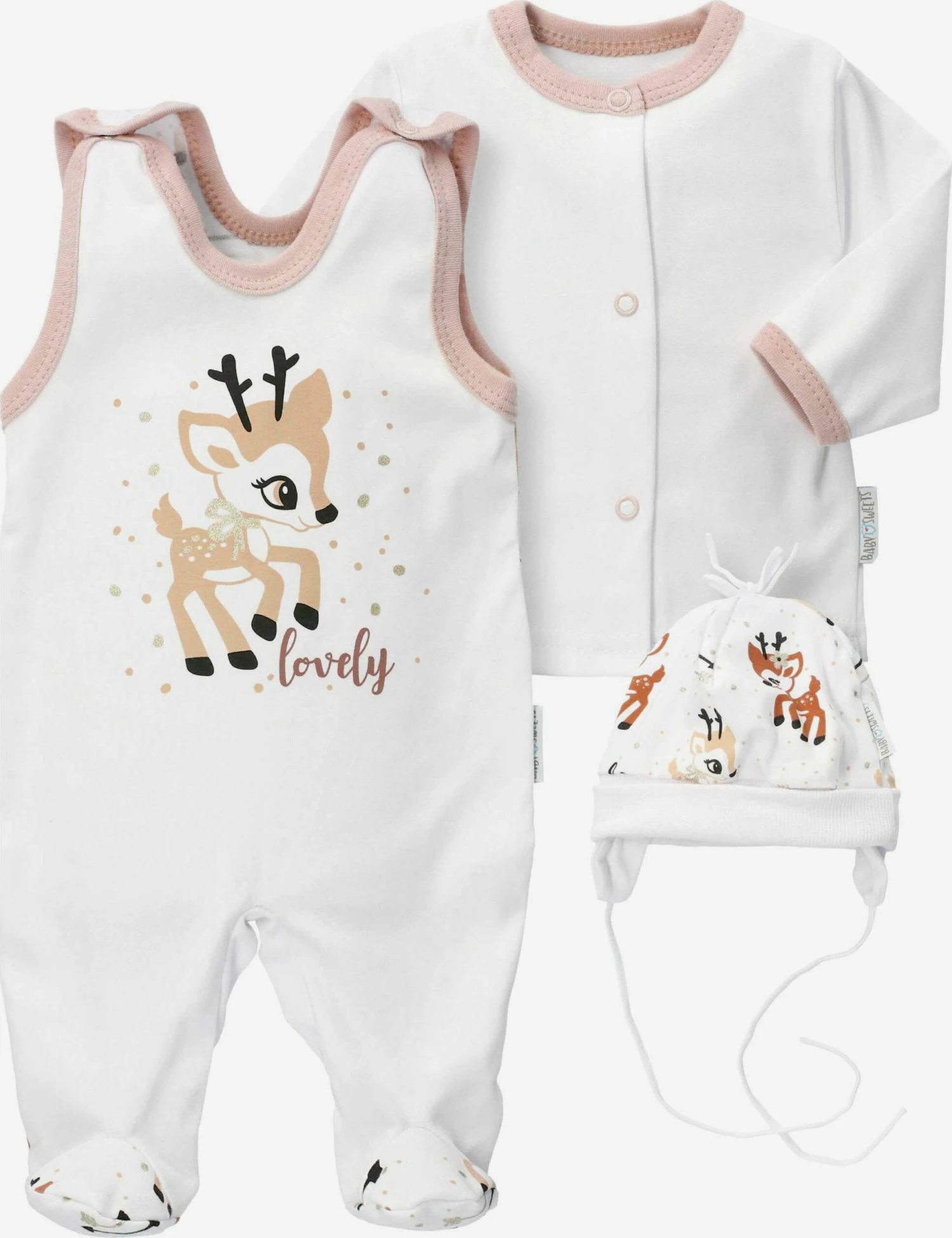 Rompers & Sets Set Lovely Deer Kinderen Wit 3 Rompers & Sets Set Lovely Deer Kinderen Wit