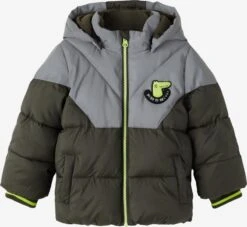 NAME IT Winterjassen Winterjas Morten Kinderen Grijs / Kaki / Limoen