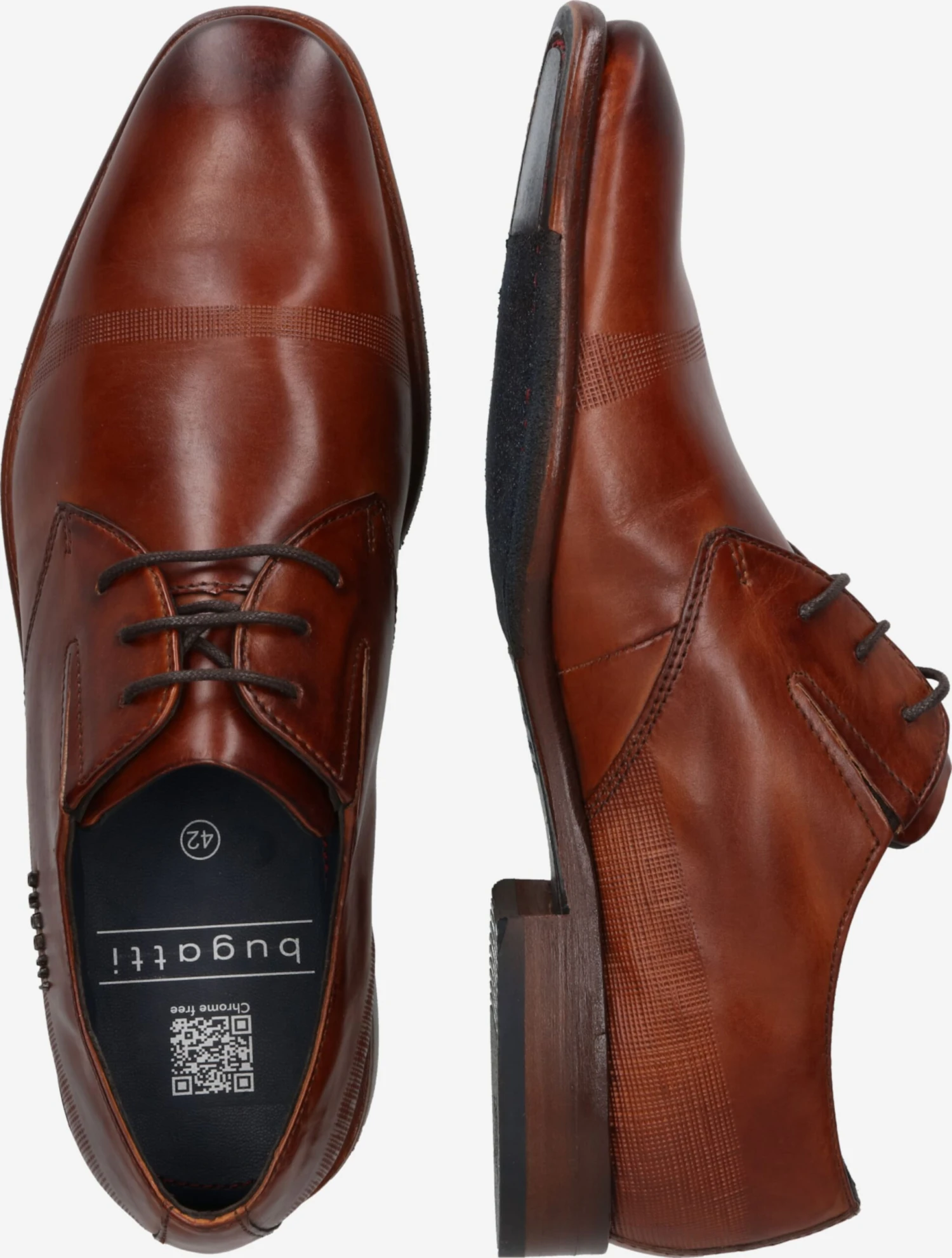 Bugatti Nette Schoenen Veterschoen Heren Karamel 4 Bugatti Nette Schoenen Veterschoen Heren Karamel - Afbeelding 2