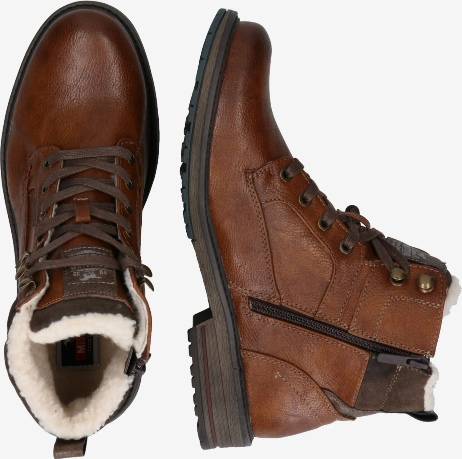 Mustang Boots & Laarzen Veterboots Heren Cognac / Donkerbruin 4 Mustang Boots & Laarzen Veterboots Heren Cognac / Donkerbruin - Afbeelding 2