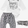 Rompers & Sets Set Kinderen Grijs / Wit