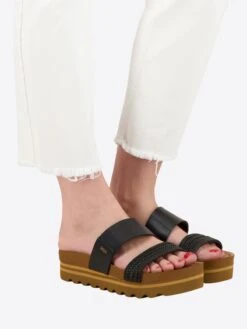 Reef Badslippers Strand-/badschoen Cushion Vista HI Dames Zwart -Hummel Winkel cad1fcfdec41461d450f916dccbdfd44