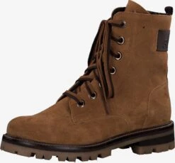 S.Oliver Enkellaarsjes Veterlaarsjes Dames Cognac