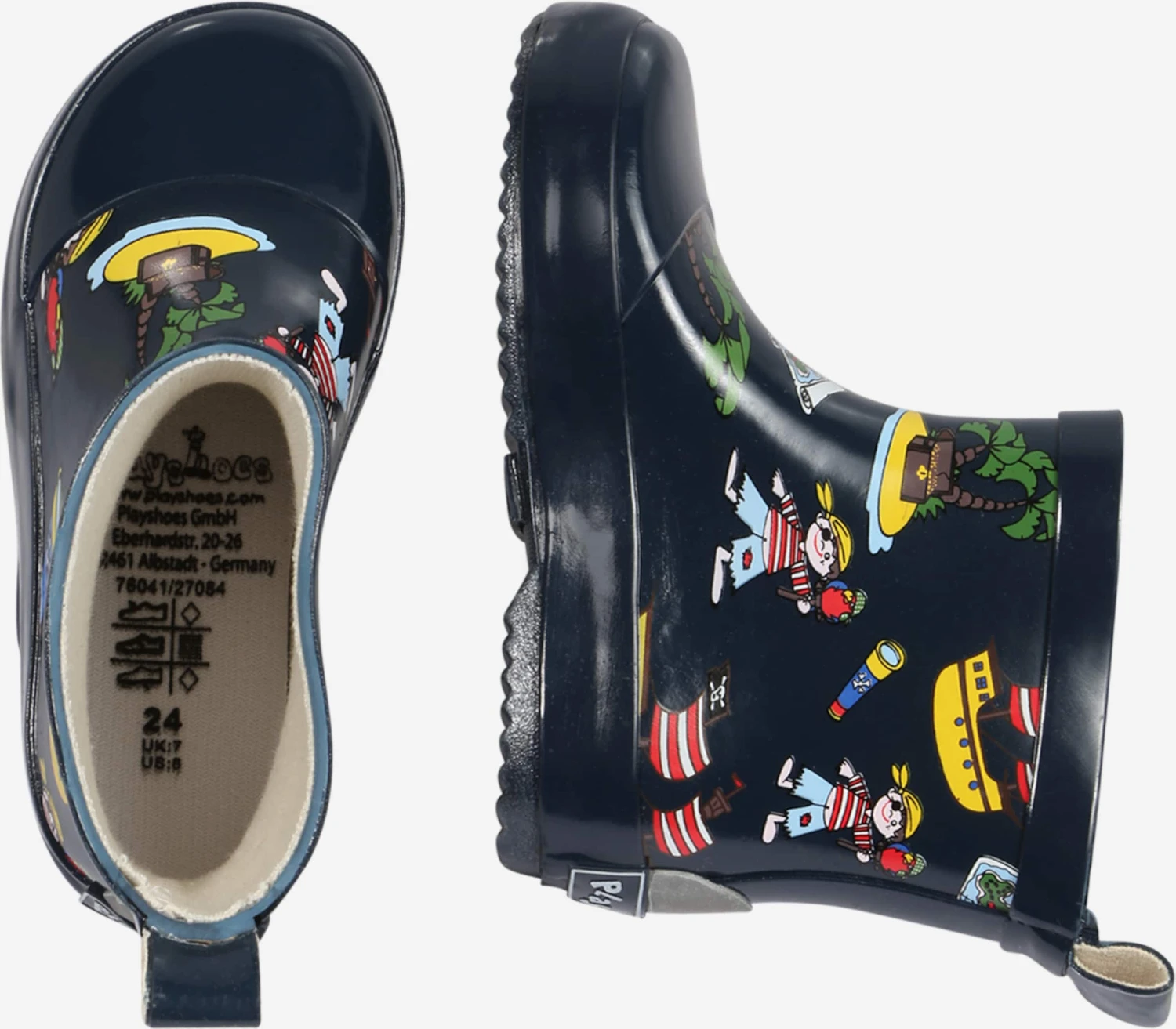 Playshoes Rubberlaarzen Regenlaarzen Pirateninsel Kinderen Marine 4 Playshoes Rubberlaarzen Regenlaarzen Pirateninsel Kinderen Marine - Afbeelding 2