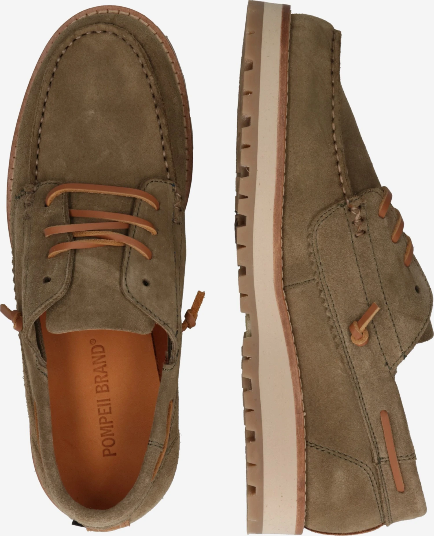 Pompeii Casual Veterschoenen Veterschoen BRISTOL Heren Kaki 4 Pompeii Casual Veterschoenen Veterschoen BRISTOL Heren Kaki - Afbeelding 2