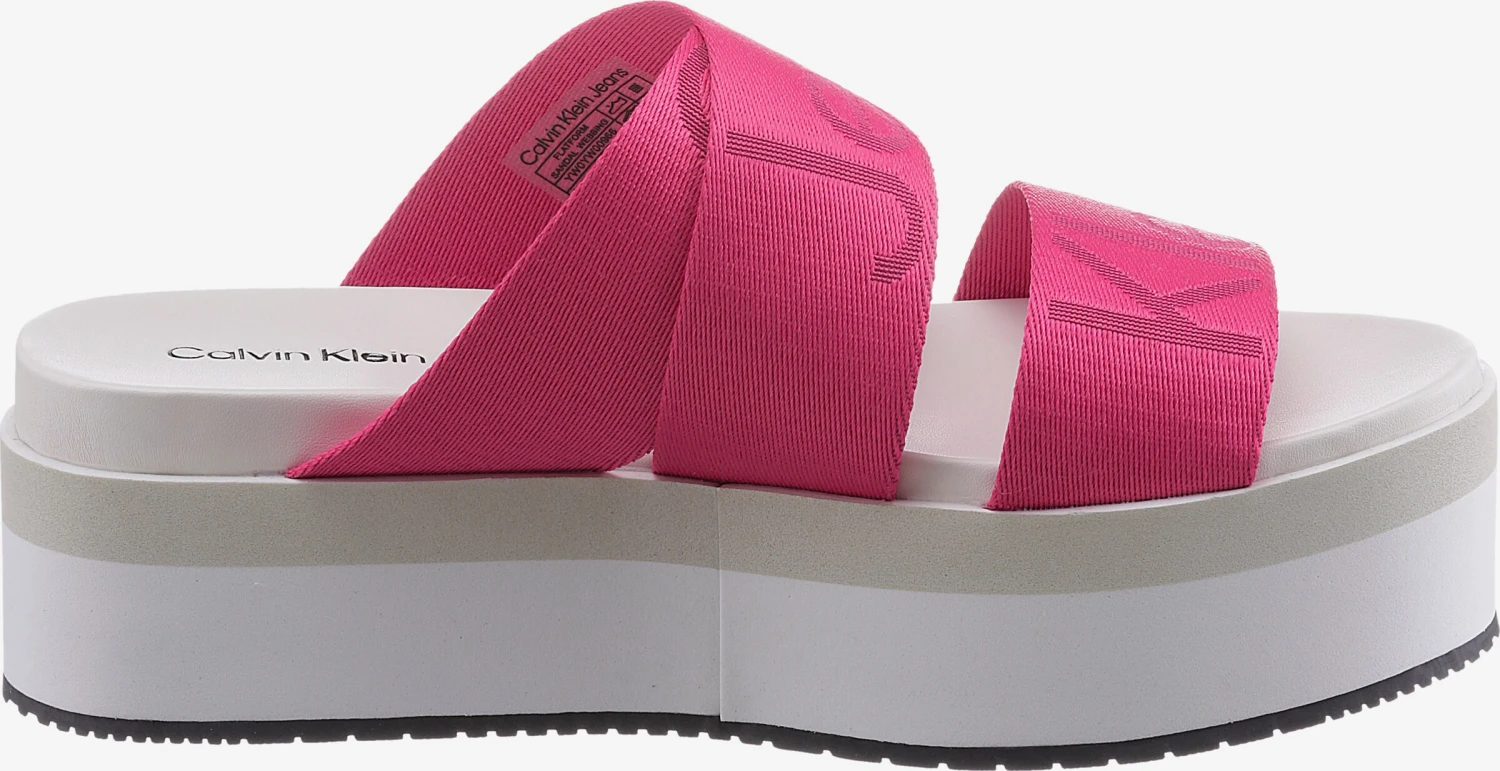 Calvin Klein Jeans Sandalen Met Hak Muiltjes Dames Pink / Framboos 4 Calvin Klein Jeans Sandalen Met Hak Muiltjes Dames Pink / Framboos - Afbeelding 2