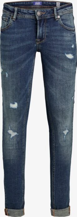 Jack & Jones Junior Jeans Slimfit Jeans Idan Kinderen Donkerblauw