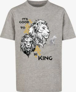 F4NT4STIC T-shirts Shirt Disney König Der Löwen Movie Its Good To Be King Kinderen Grijs